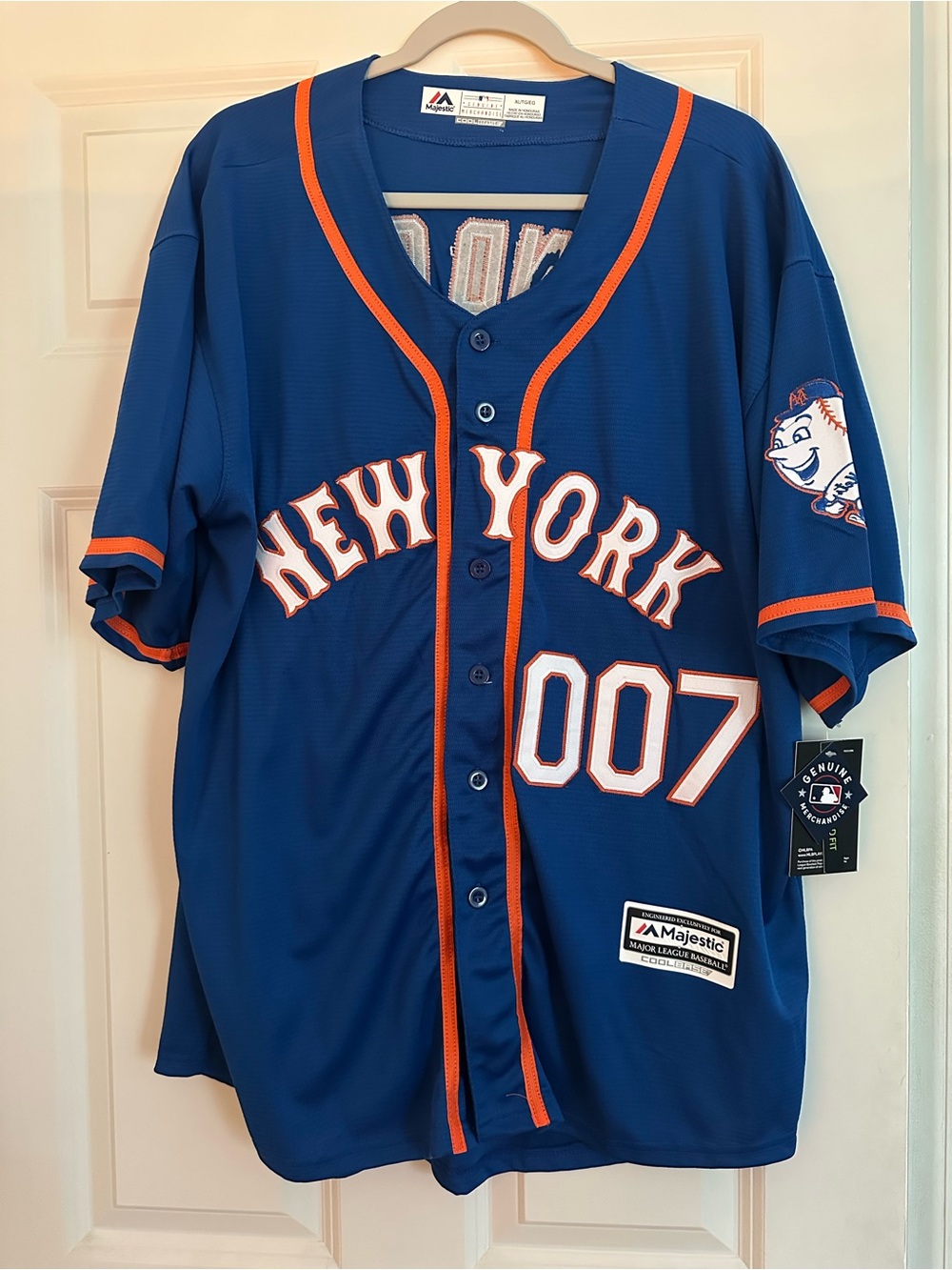 Majestic New York Mets Bond Girl 007 Cool Base Jersey XL NWT